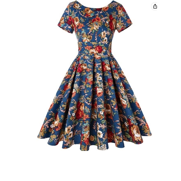 Dresses & Skirts - Floral Retro Style Dress 50s